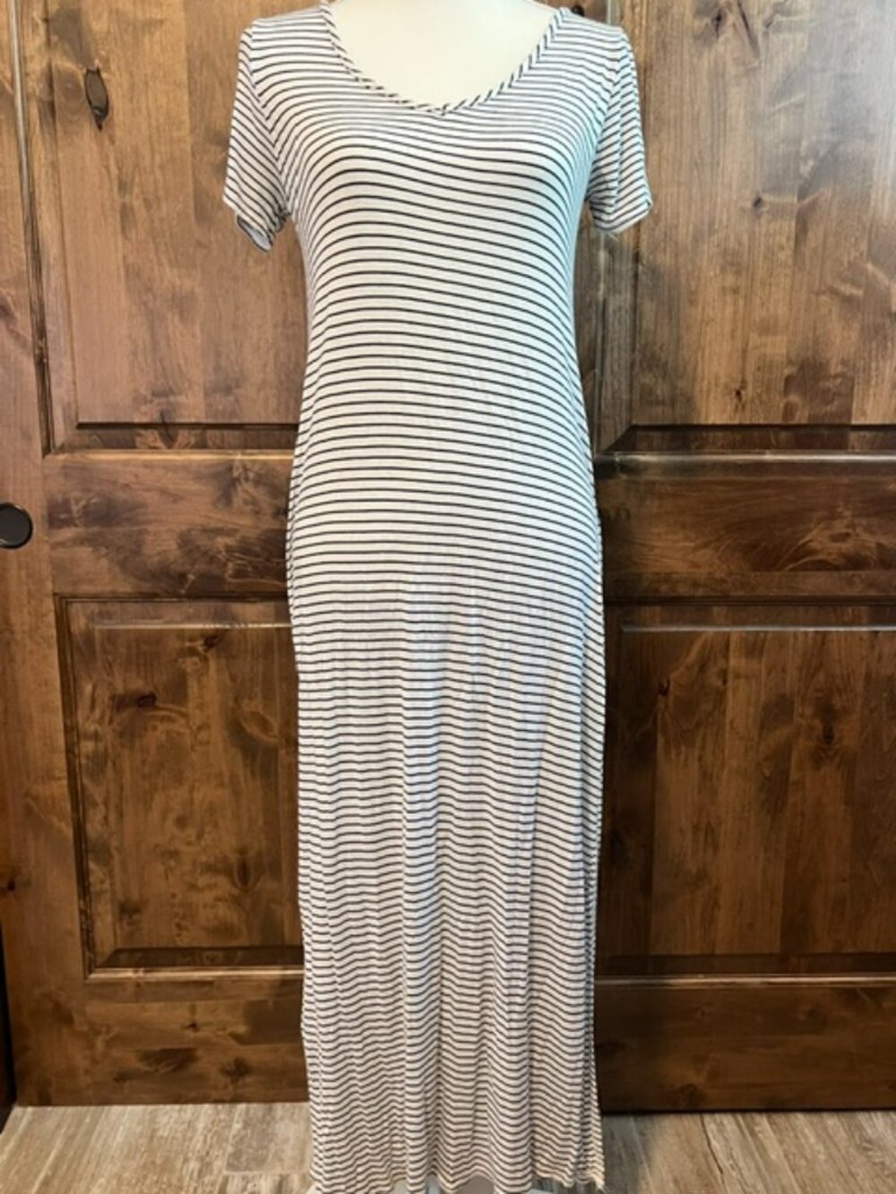 Black & White Striped Maxi Dress